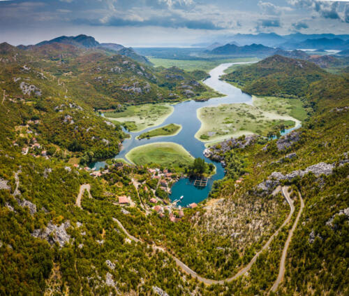Karuc village on Lake Skadar, Montenegro, the largest lake in the Balkan Peninsula. National Park.