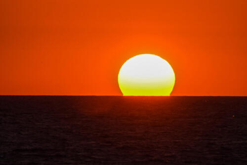 Wonderful Sunset at Adriatic Sea, Balkan Peninsula, Montenegro, Europe.